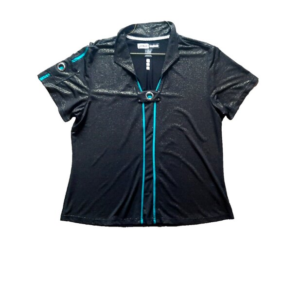 Jamie Sadock Women's Golf Top XL Black/Gold Sparkles - Picture 1 of 2
